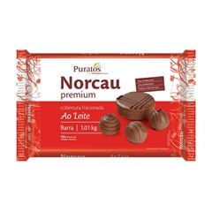 COBERTURA AO LEITE PREMIUM NORCAU PURATOS BARRA 1,01KG