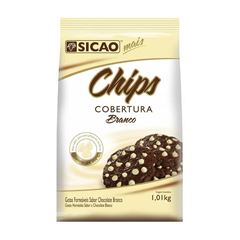 COBERTURA GOTA CHOCOLATE BRANCO CHIPS SICAO 1,01KG