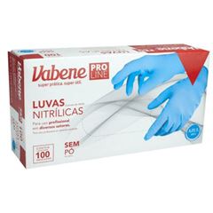 LUVA NITRILICA AZUL G VABENE C/100UN