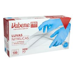 LUVA NITRILICA AZUL M VABENE C/100UN