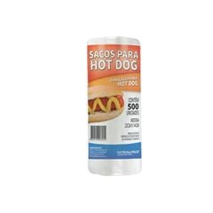 SACO PARA HOT DOG  EM BOBINA PICOTADA EXTRUSA PACK 500UN