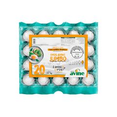 OVO JUMBO AVINE C/20 PLASTIFICADO