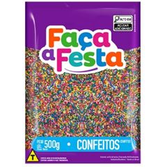 CONFEITO GRANULADO COLORIDO LEKE 500G