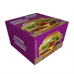 CAIXA PARA HAMBURGUER H2 ROXA PACOTE 40UN