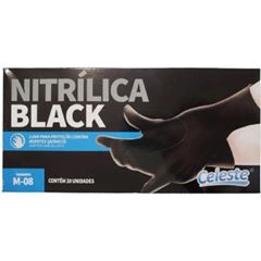 LUVA NITRILICA BLACK 10 PARES TAM M