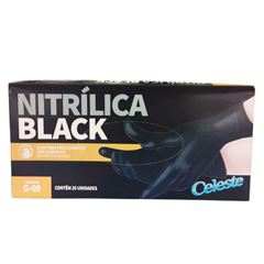 LUVA NITRILICA BLACK 10 PARES TAM G