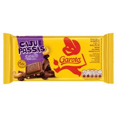 CHOCOLATE AO LEITE CAJU E PASSAS GAROTO 80G