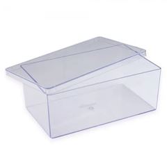 CAKE BOX CRISTAL QUADRADA C/ TAMPA 2PC