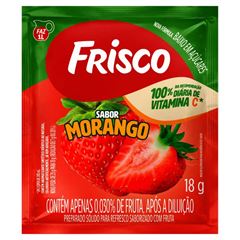 REFRESCO EM PO MORANGO FRISCO PACOTE 18G
