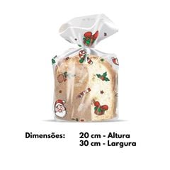 SACO PANETONE BOAS FESTAS 250G 20X30 PCT LUCKYFEST