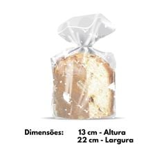 SACO PANETONE BRANCO 100G 13X22 PCT LUCKYFEST