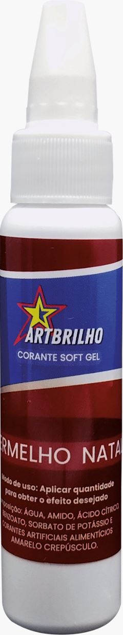 CORANTE SOFT GEL VERMELHO NATAL ART BRILHO 25G
