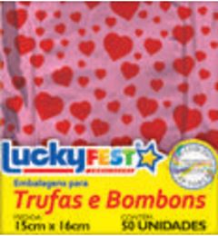 EMB PARA TRUFA DECOR CORACOES ROSA CHICLETE (PCT C/ 100 UND.)