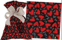 SACO DE PRESENTE METALIZADO ROMANZA PRETO E VERMELHO 20X30 (10 PCT C/50)