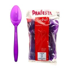 COLHER MASTER ROXA PRAFESTA 50UN