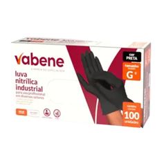 LUVA NITRILICA PRETA G VABENE 100UN