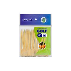 ESPETO DE BAMBU GOLF 9CM BOMPACK 50UN