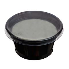 D695 PR POTE REDONDO PARA MOLHOS BASE PRETA E TAMPA CRISTAL 30ML 25UN