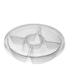 D540 BANDEJA PETISQUEIRA COM 4 DIVISORIAS C BASE E TAMPA CRISTAL 400ML