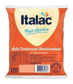LEITE CONDENSADO SEMIDESNATADO ITALAC BAG 2,5KG